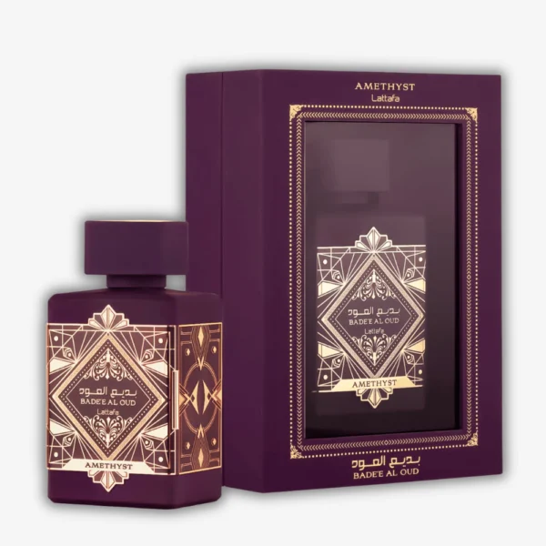 💎 Bade’e Al Oud Amatista Lattafa Eau de Parfum 100ml – Perfume Árabe Unisex con Oud, Rosas y Vainilla Ambarada